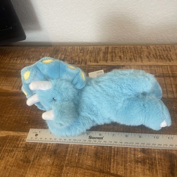 Little Miracles Blue Triceratops Dinosaur Plush 10" Stuffed Toy Lovey Baby - Picture 7 of 9